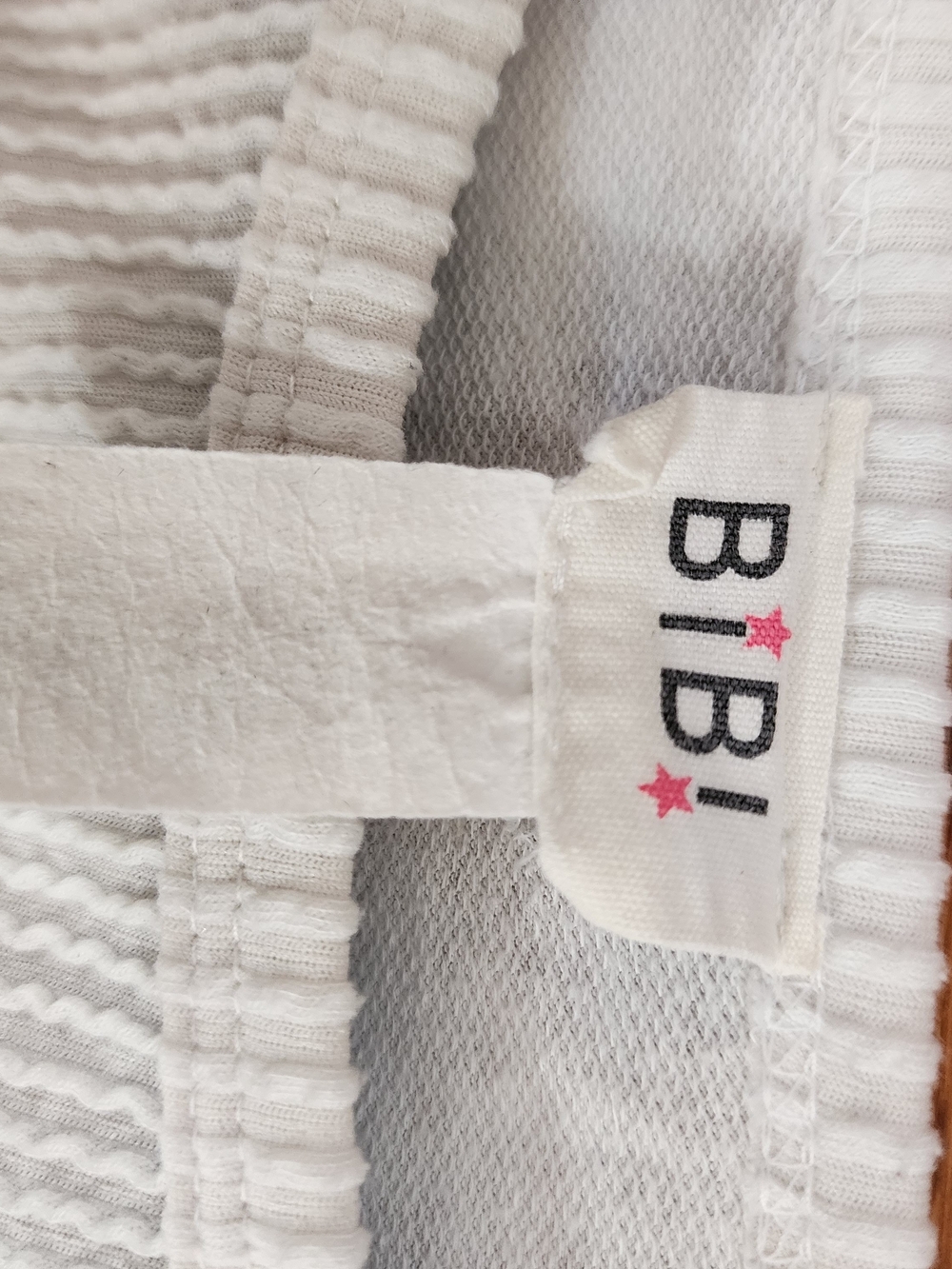 BiBi White Knit Top with Pink Star Accents - Picture 3 of 5